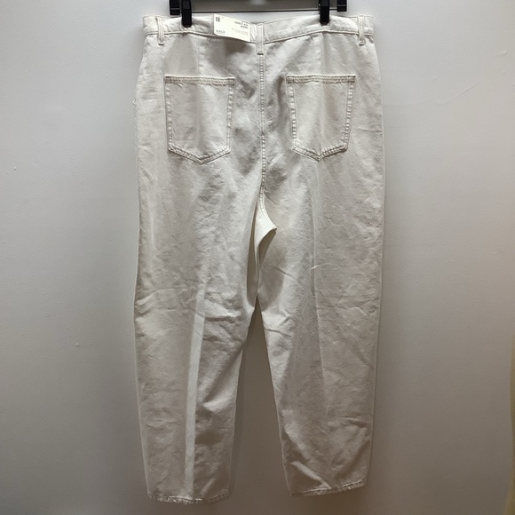 a.n.a Size 18 Ecru Highest Rise Barrel Pants. New With Tags - Picture 5 of 9
